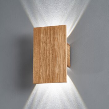 Applique murale Fischer & Honsel SHINE-WOOD LED Écru, 4 lumières