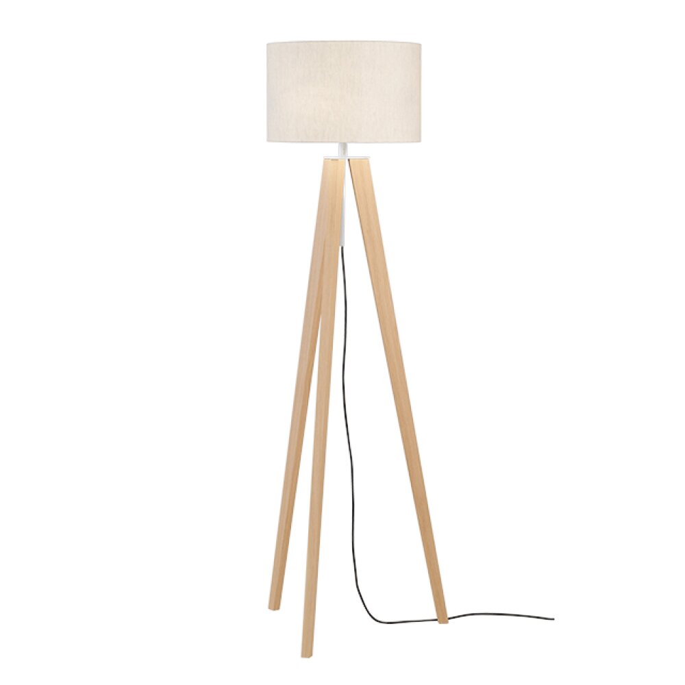 Lampadaire Fischer & Honsel SHINE-WOOD Brun, Nickel mat, 3 lumières main product photo
