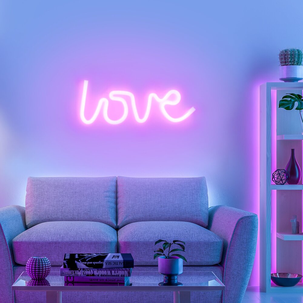 Luminaire déco Leuchten-Direkt NEON-LOVE LED Rose, 1 lumière main product photo