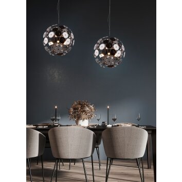 Suspension Trio Discalgo Noir, 6 lumières