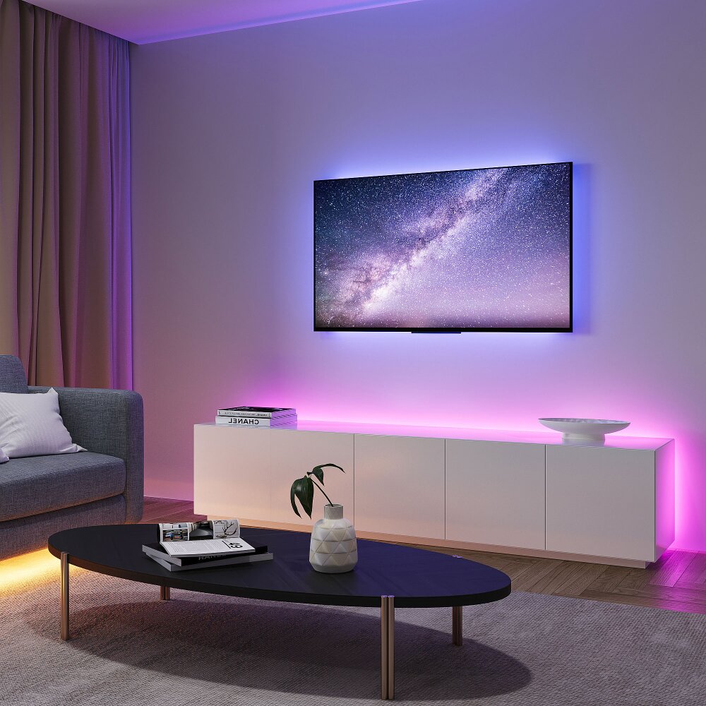Bande LED Reality SCREEN Noir, 1 lumière, Télécommandes, Changeur de couleurs main product photo