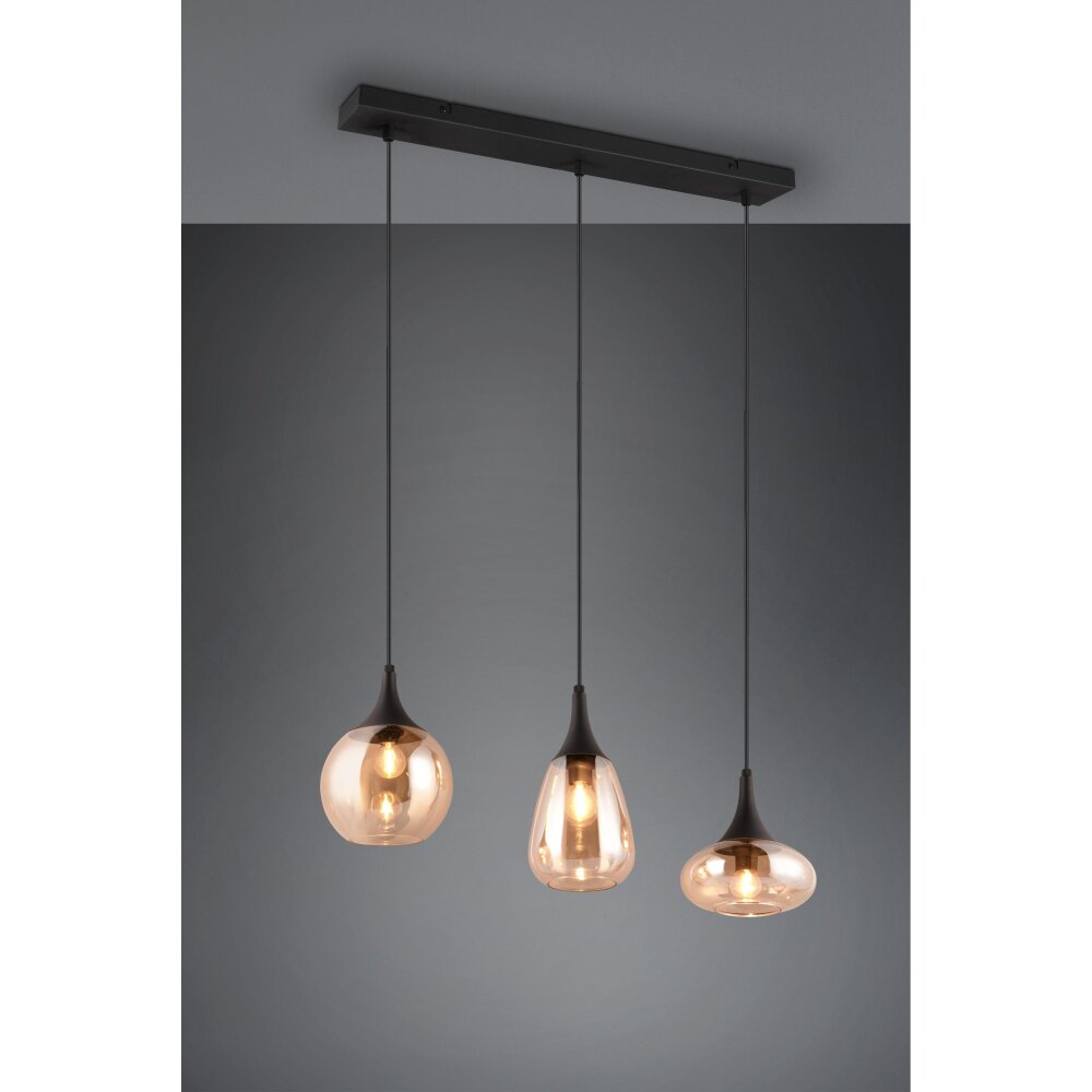 Suspension Trio Lumina Noir, 3 lumières main product photo