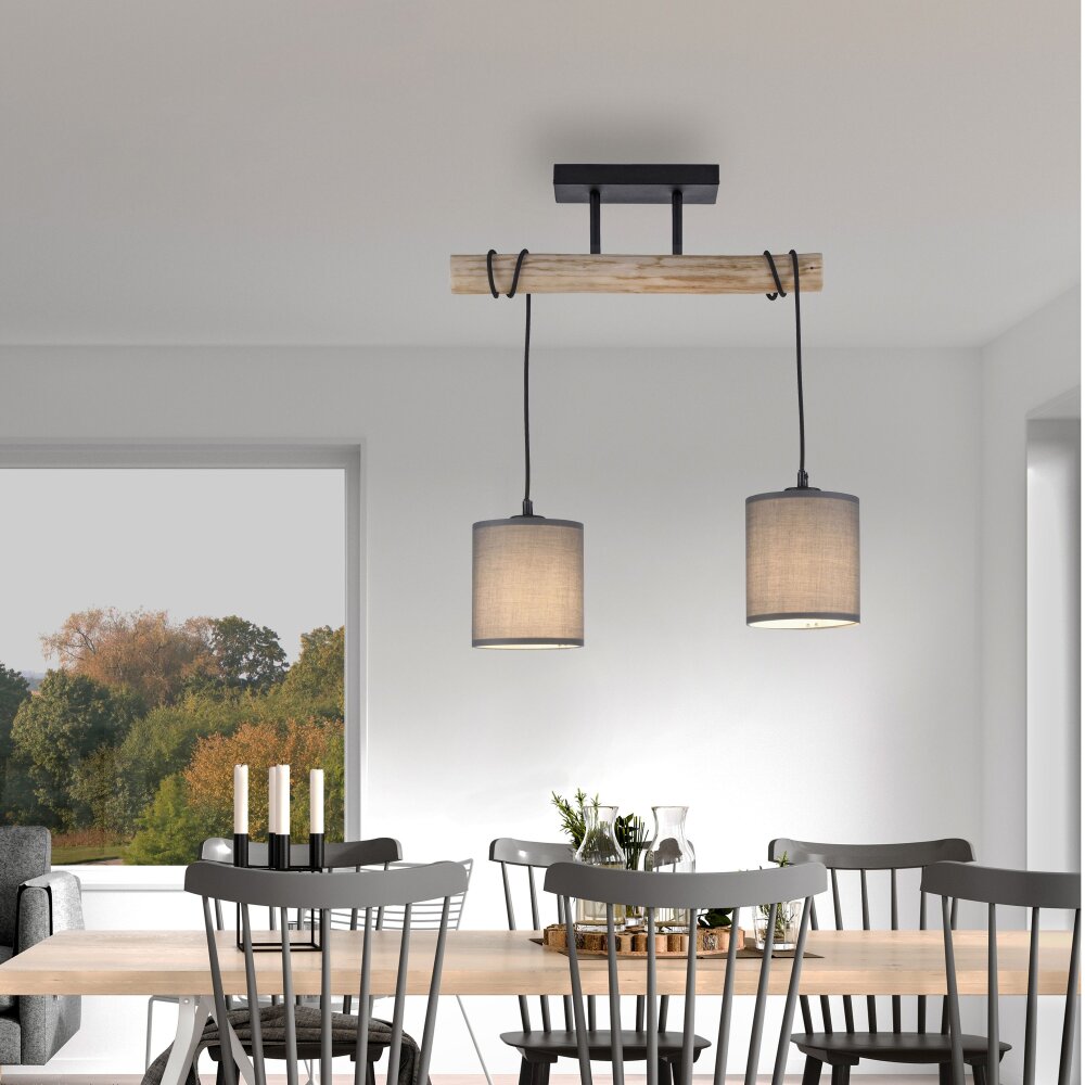 Plafonnier Leuchten-Direkt GREEN TRIBU Écru, Noir, 2 lumières main product photo