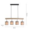 Suspension Leuchten-Direkt GREEN TRIBU Écru, Noir, 4 lumières