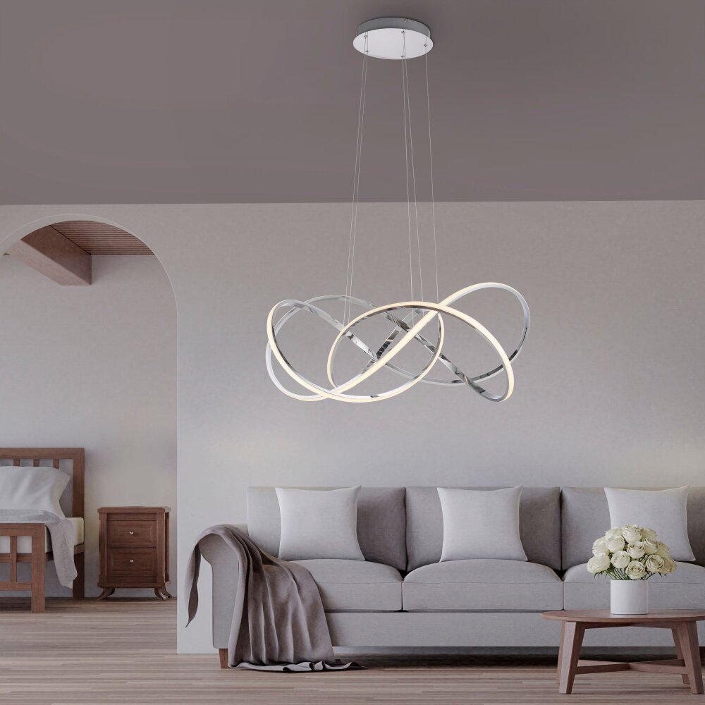 Suspension Paul Neuhaus KIRIBI LED Chrome, 1 lumière main product photo