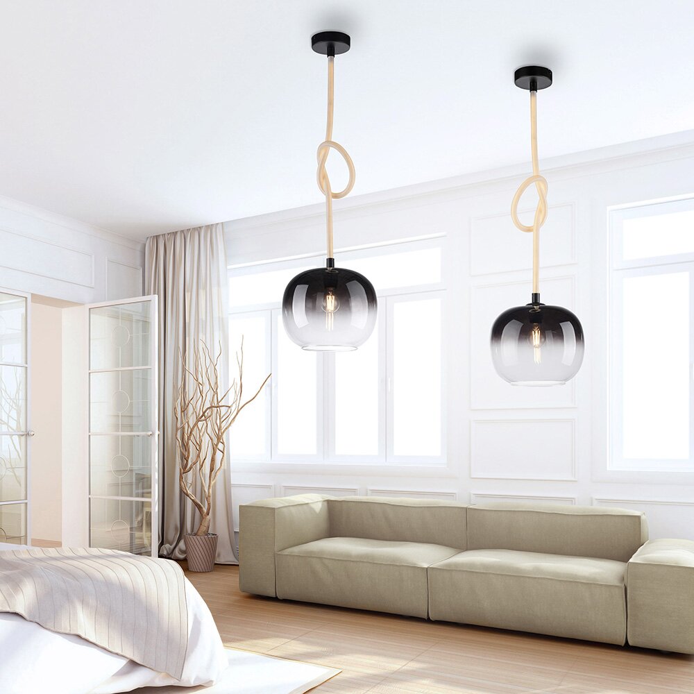Suspension Paul Neuhaus LUMA Noir, 1 lumière main product photo