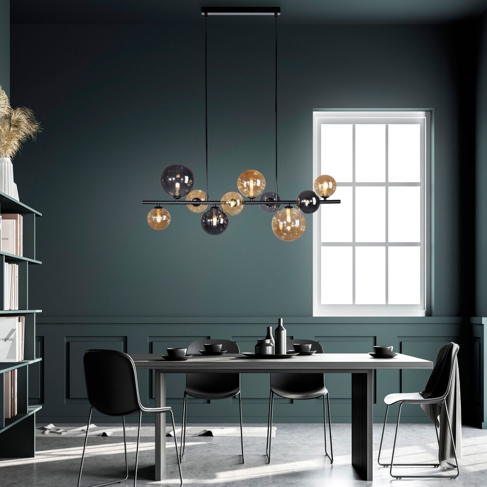 Suspension Paul Neuhaus POPSICLE LED Noir, 10 lumières main product photo