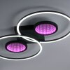 Plafonnier Leuchten-Direkt TUNEL LED Noir, 1 lumière, Télécommandes, Changeur de couleurs