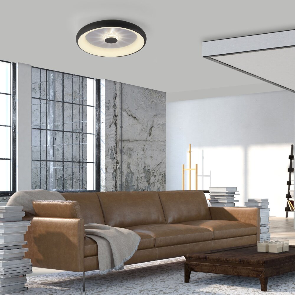 Plafonnier Leuchten-Direkt VERTIGO LED Noir, 1 lumière, Télécommandes main product photo