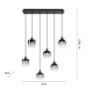 Suspension Leuchten-Direkt ZEA Noir, 6 lumières