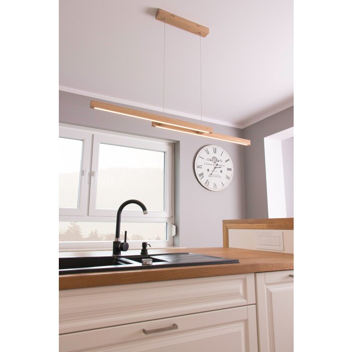 Suspension Mixto LED Chrome, Écru, 2 lumières
