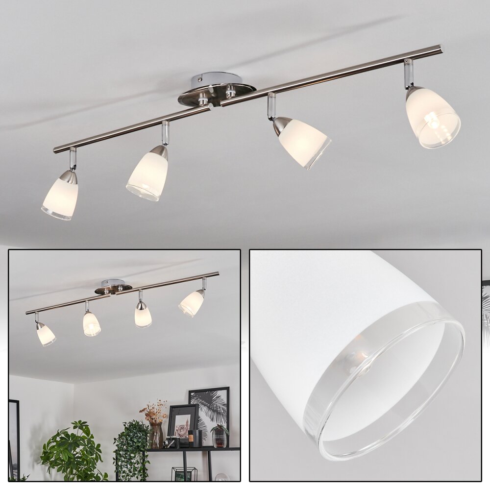 Plafonnier Holualoa LED Nickel mat, 4 lumières main product photo