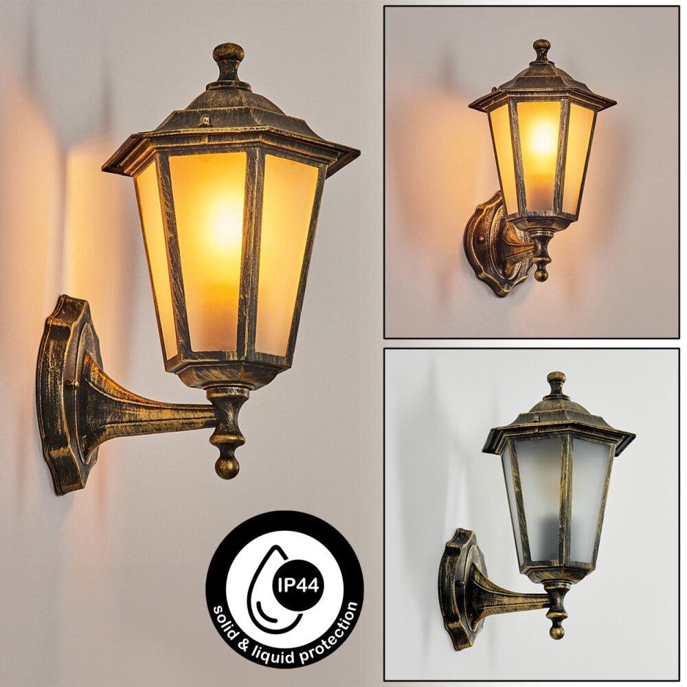 Applique murale d'extérieur Loria Or, Noir, 1 lumière main product photo