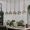 Suspension - Verre Gastor Chrome, Clair, Fumé, 5 lumières