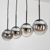 Suspension - Verre Gastor Chrome, Clair, Fumé, 4 lumières