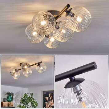 Plafonnier - Verre Chehalis Clair, 5 lumières