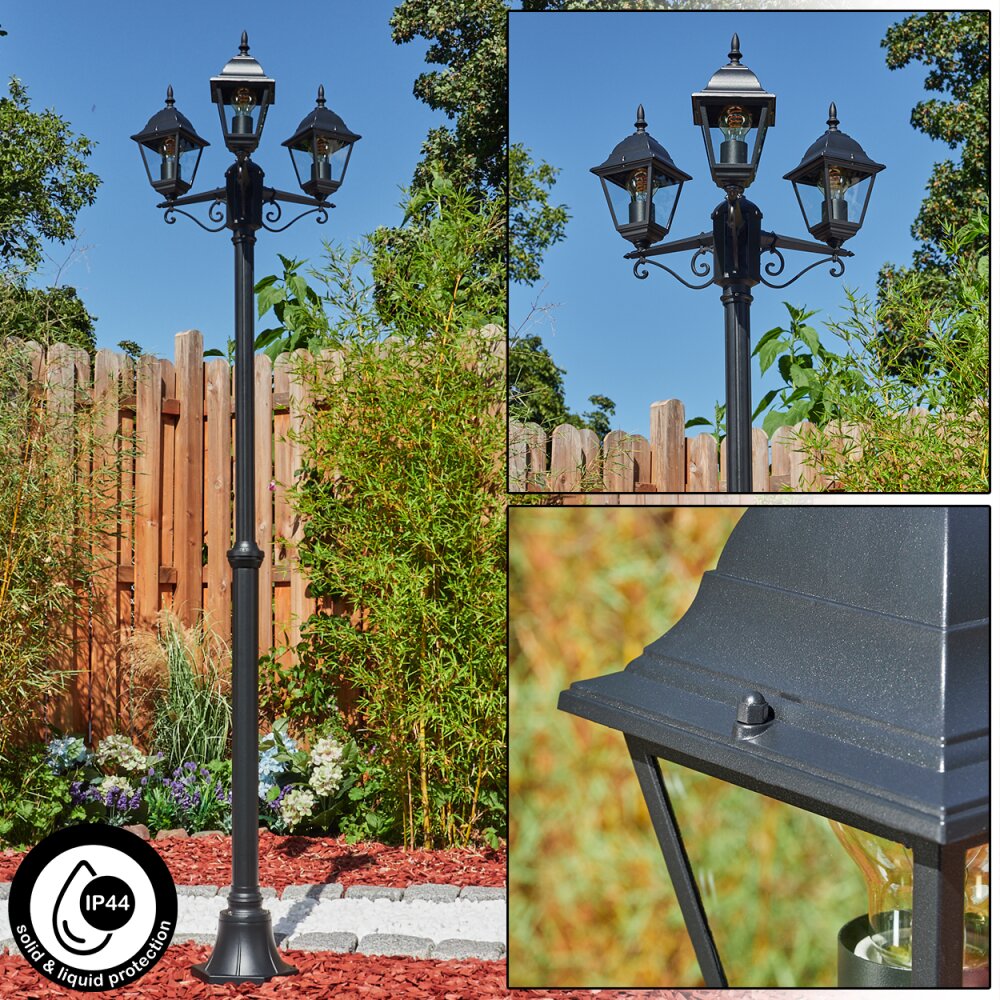 Réverbère Naofe Noir, 3 lumières main product photo