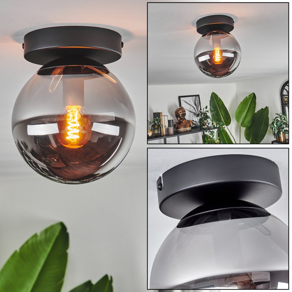 Plafonnier - Verre Gastor Fumé, 1 lumière main product photo