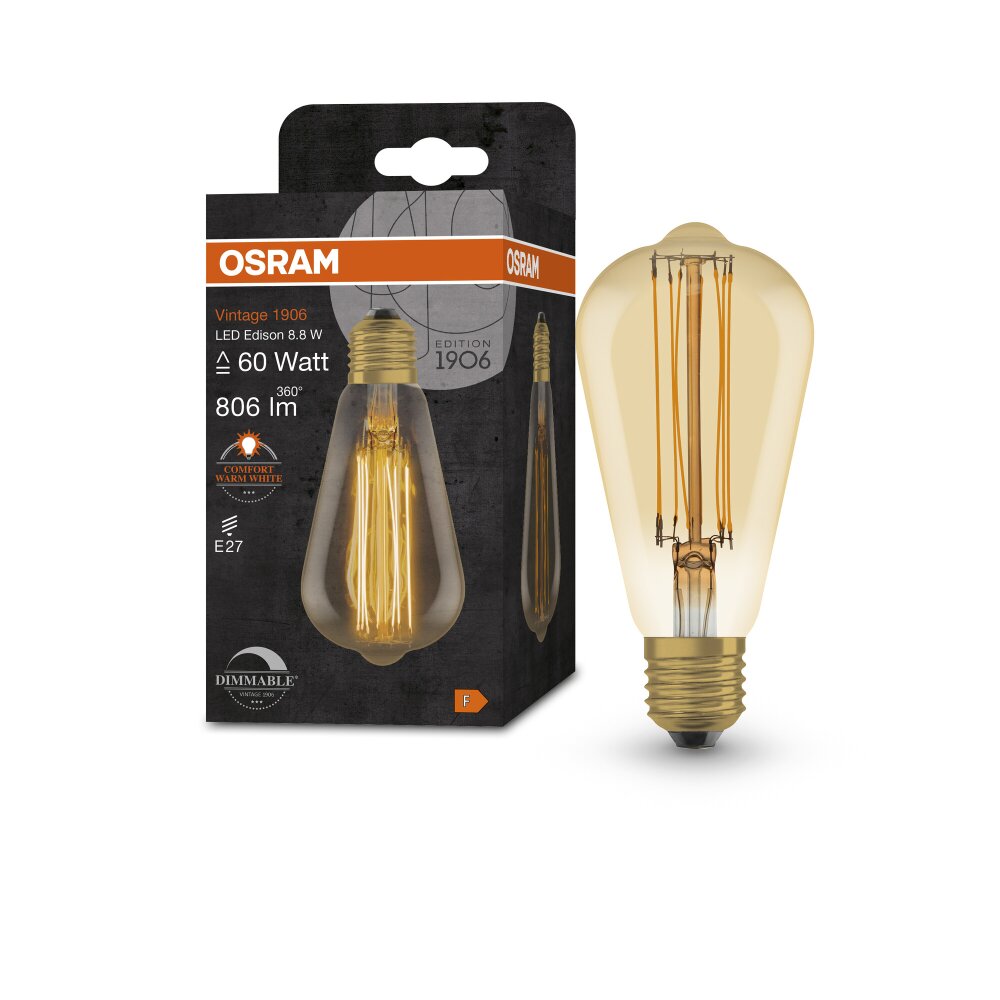 OSRAM Vintage 1906® LED E27 8,8 Watt 2200 Kelvin 806 Lumen main product photo