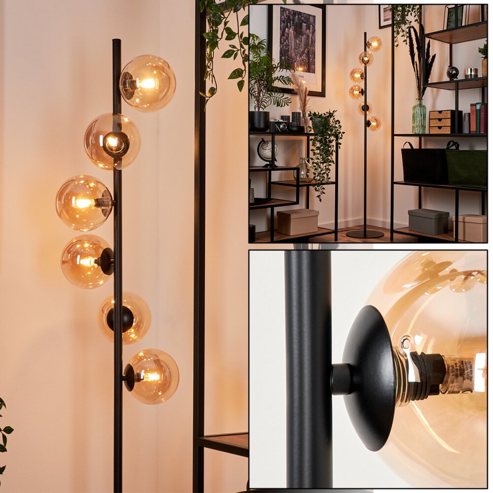 Lampadaire - Verre Remaisnil Noir, 6 lumières main product photo