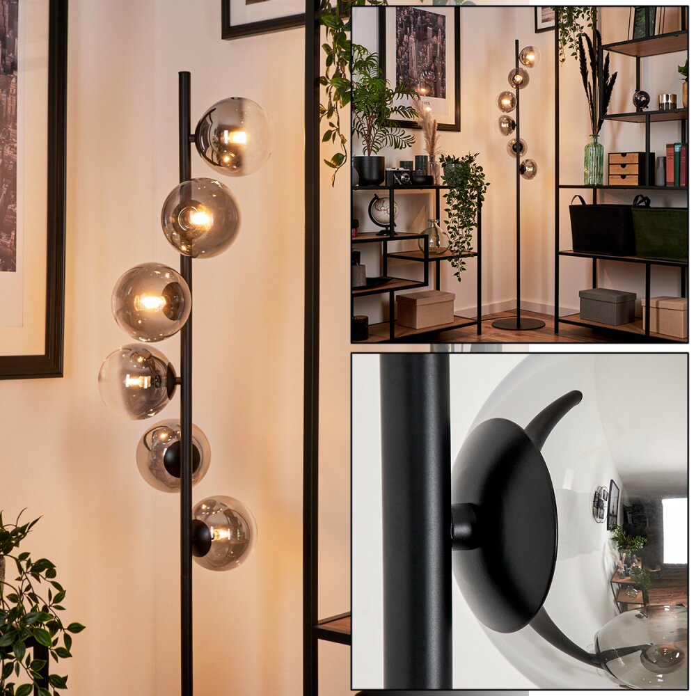 Lampadaire - Verre Remaisnil Noir, 6 lumières main product photo