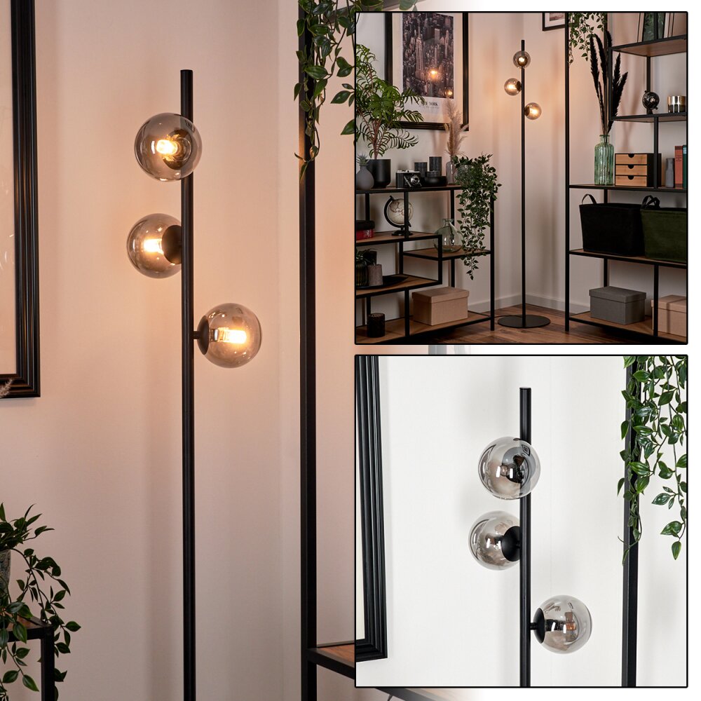 Lampadaire - Verre Remaisnil Noir, 3 lumières main product photo