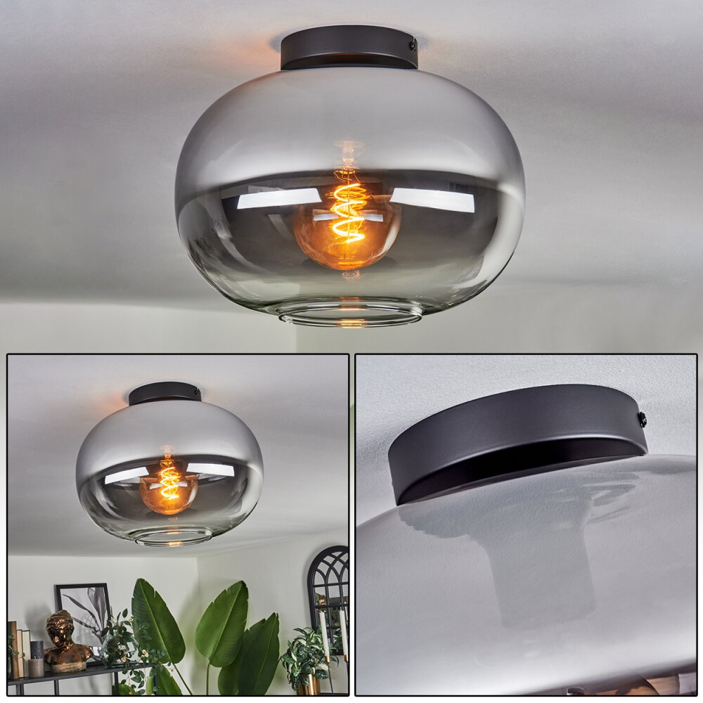 Plafonnier - Verre Apedo Clair, Fumé, 1 lumière main product photo