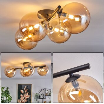 Plafonnier - Verre Chehalis Ambre, 4 lumières Plafonnier - Verre Chehalis Ambre, 4 lumières