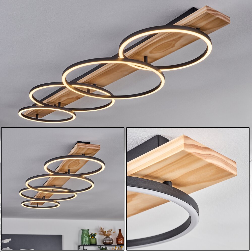 Plafonnier Pompu LED Écru, Noir, 1 lumière main product photo