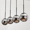 Suspension - Verre Gastor Chrome, Fumé, 4 lumières