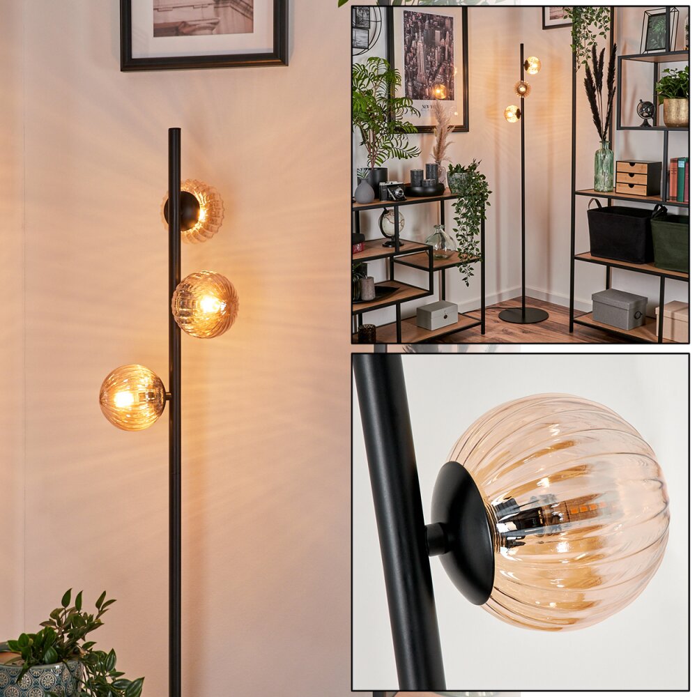 Lampadaire - Verre Remaisnil Ambre, 3 lumières main product photo