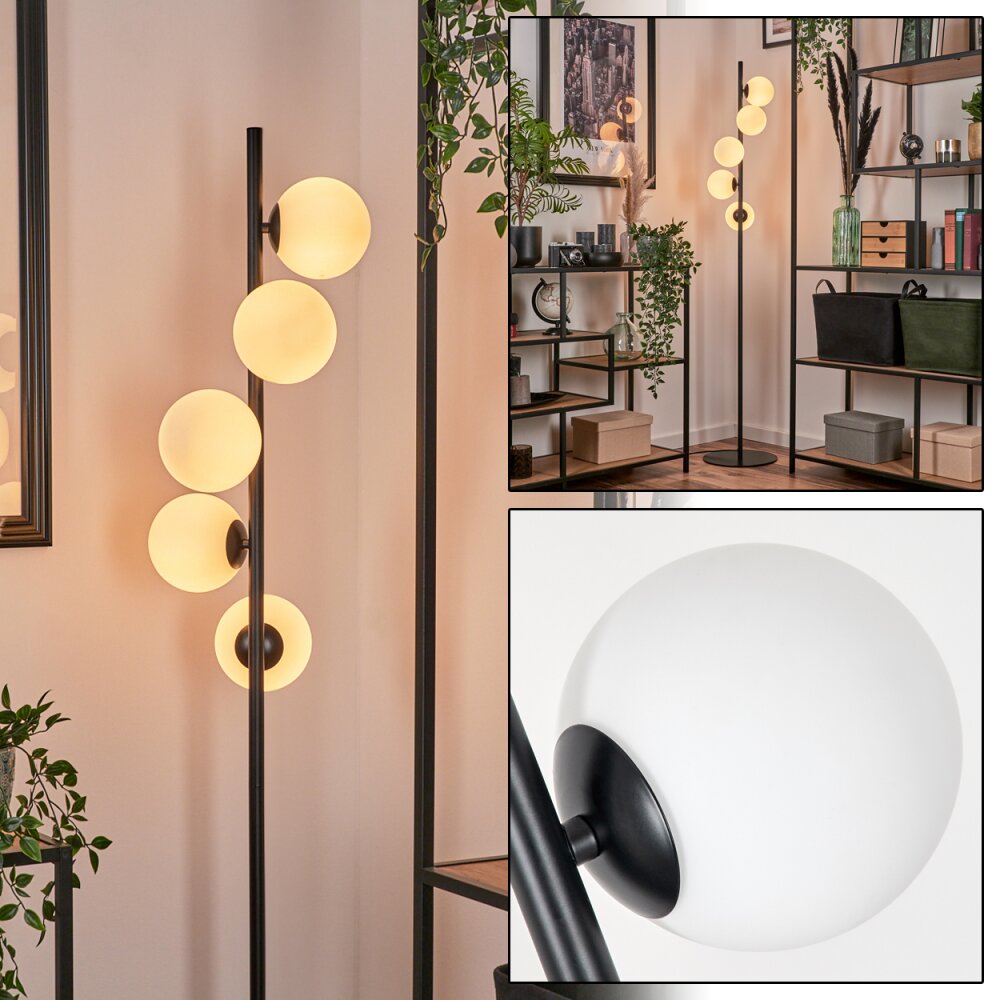 Lampadaire - Verre Remaisnil Blanc, 5 lumières main product photo