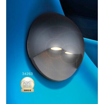 Lampe d'extérieur Globo ELARA LED Gris, 2 lumières