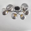 Plafonnier - Verre 15 cm Chehalis Or, Noir, 6 lumières