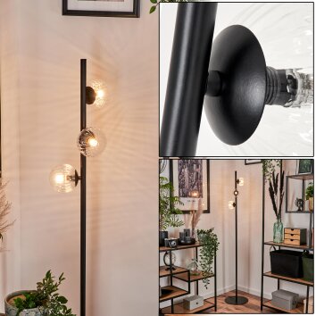 Lampadaire - Verre 10 cm Remaisnil Clair, 3 lumières Lampadaire - Verre 10 cm Remaisnil Clair, 3 lumières