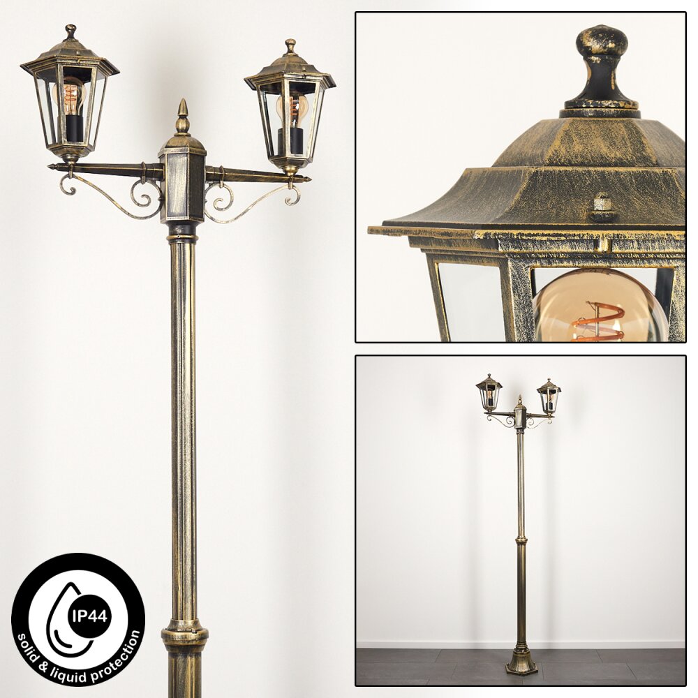 Réverbère Loria Brun, Or, Noir, 2 lumières main product photo