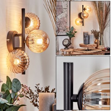 Applique murale - Verre 10 cm Chehalis Ambre, 3 lumières Applique murale - Verre 10 cm Chehalis Ambre, 3 lumières