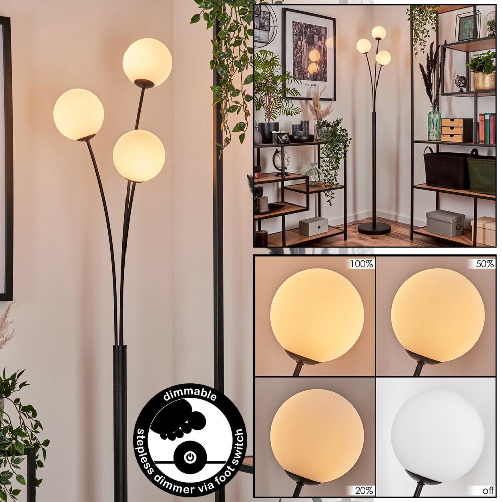Lampadaire - Verre 12 cm Bernado Blanc, 3 lumières main product photo