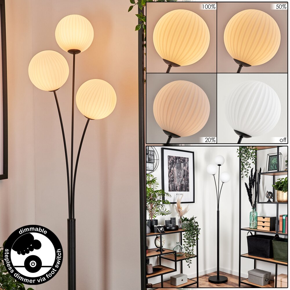 Lampadaire - Verre 15 cm Bernado Blanc, 3 lumières main product photo