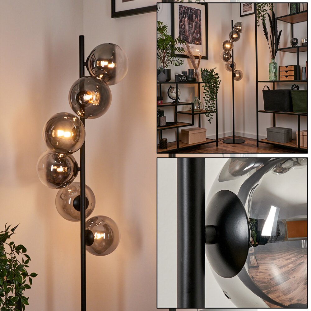 Lampadaire - Verre 15 cm Remaisnil Clair, Fumé, 6 lumières main product photo