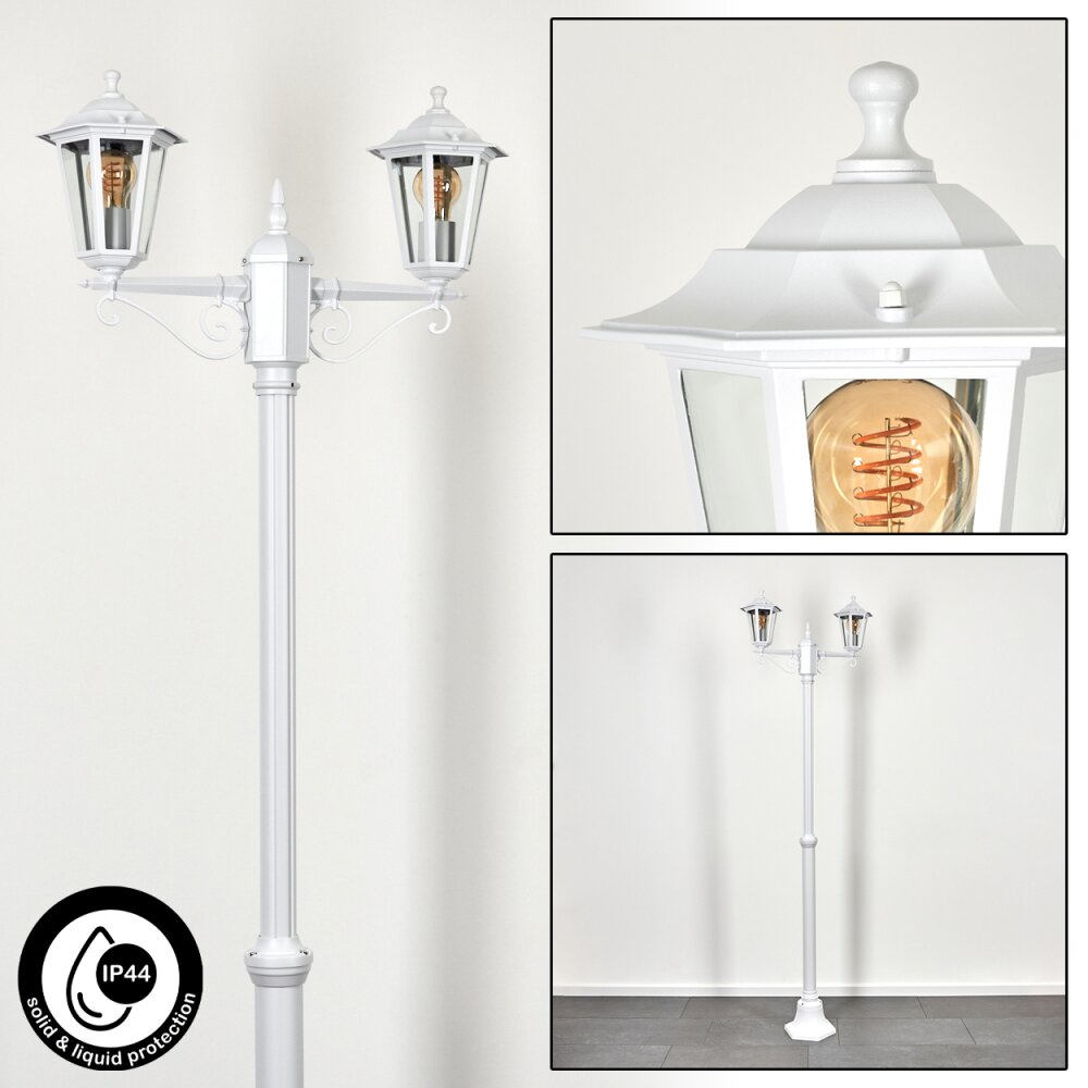 Réverbère Loria Blanc, 2 lumières main product photo