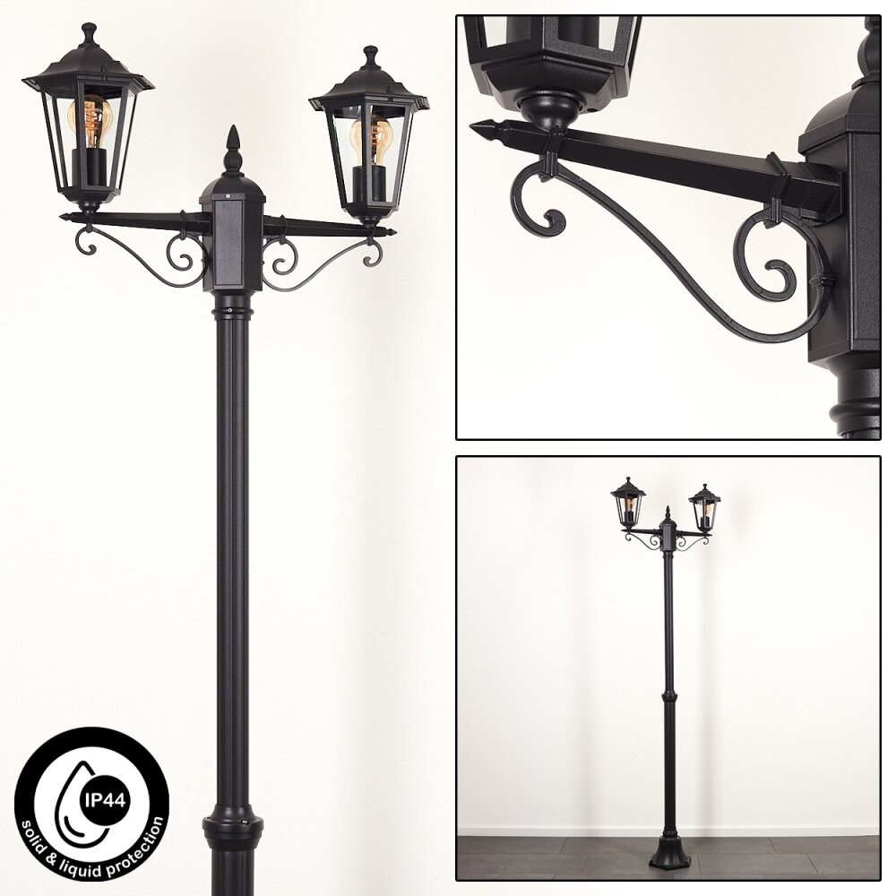 Réverbère Loria Noir, 2 lumières main product photo