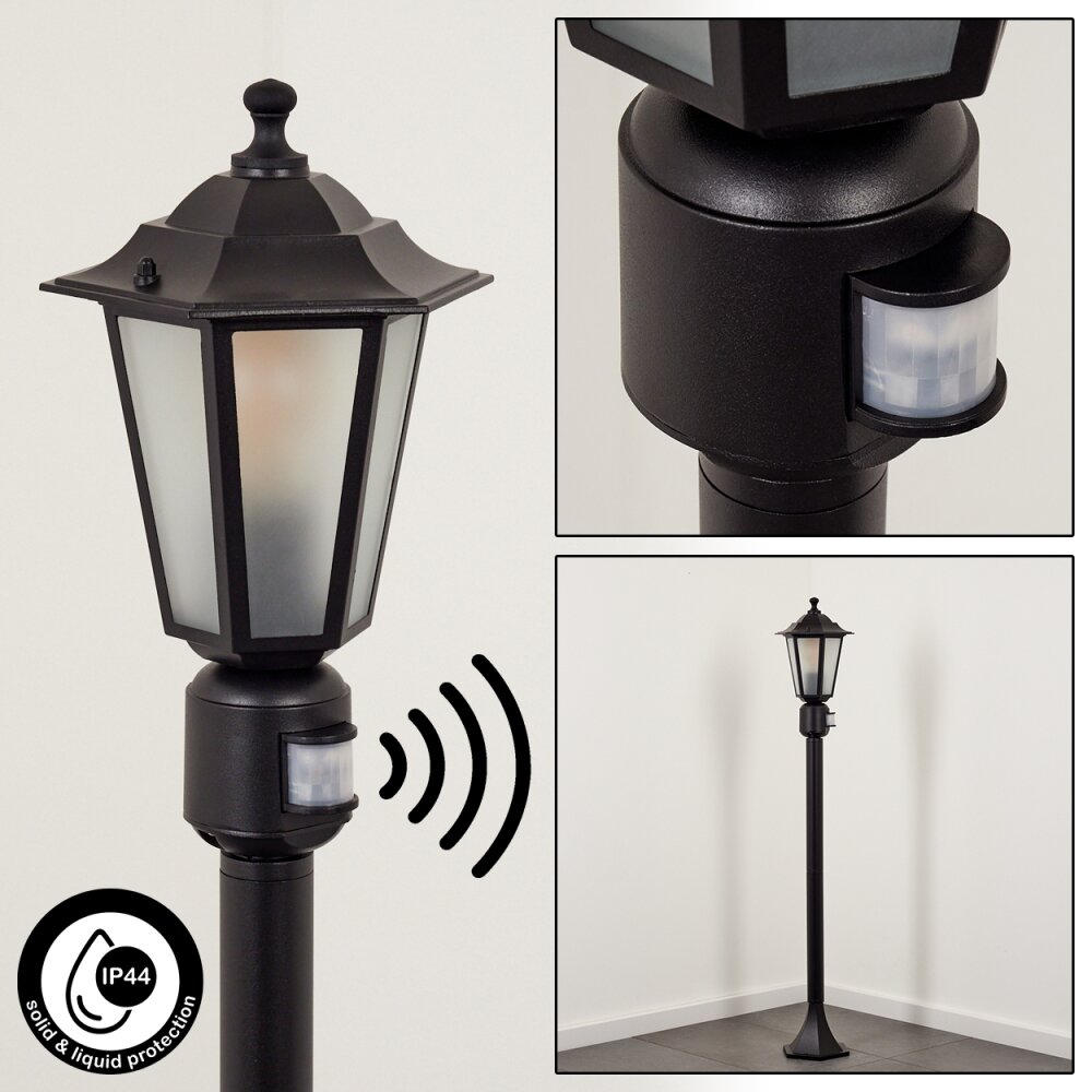 Borne lumineuse Loria Noir, 1 lumière, Détecteur de mouvement main product photo