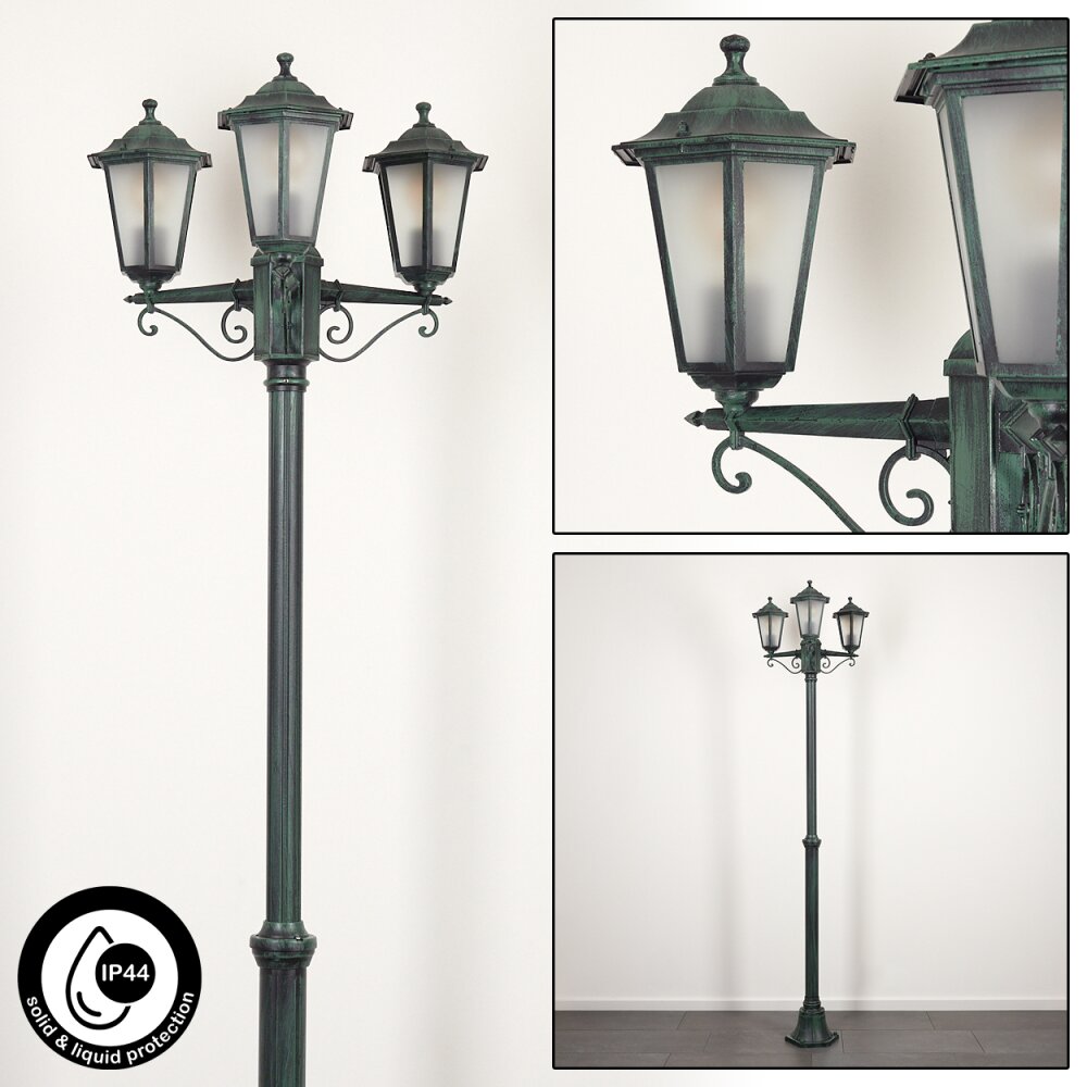 Réverbère Loria Vert, Noir, 3 lumières main product photo