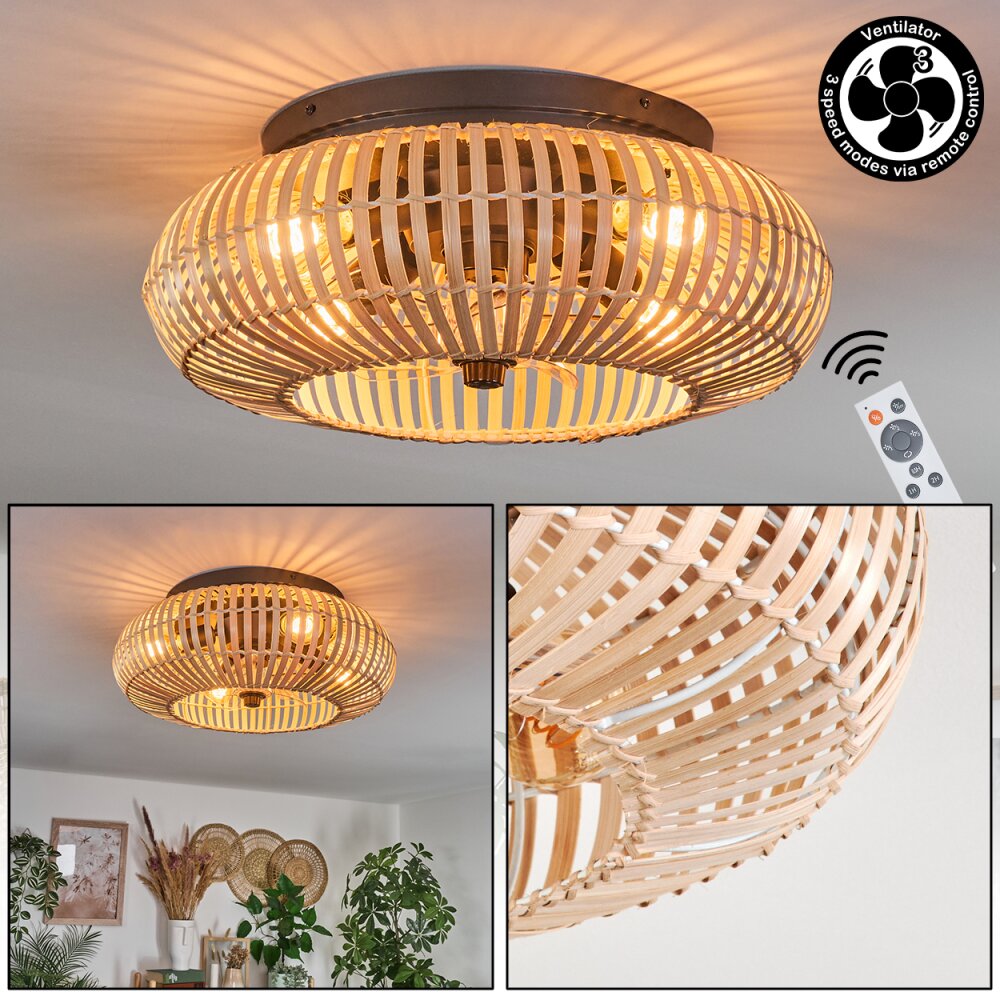 Plafonnier 50 cm Mulstrand Noir, 4 lumières, Télécommandes main product photo