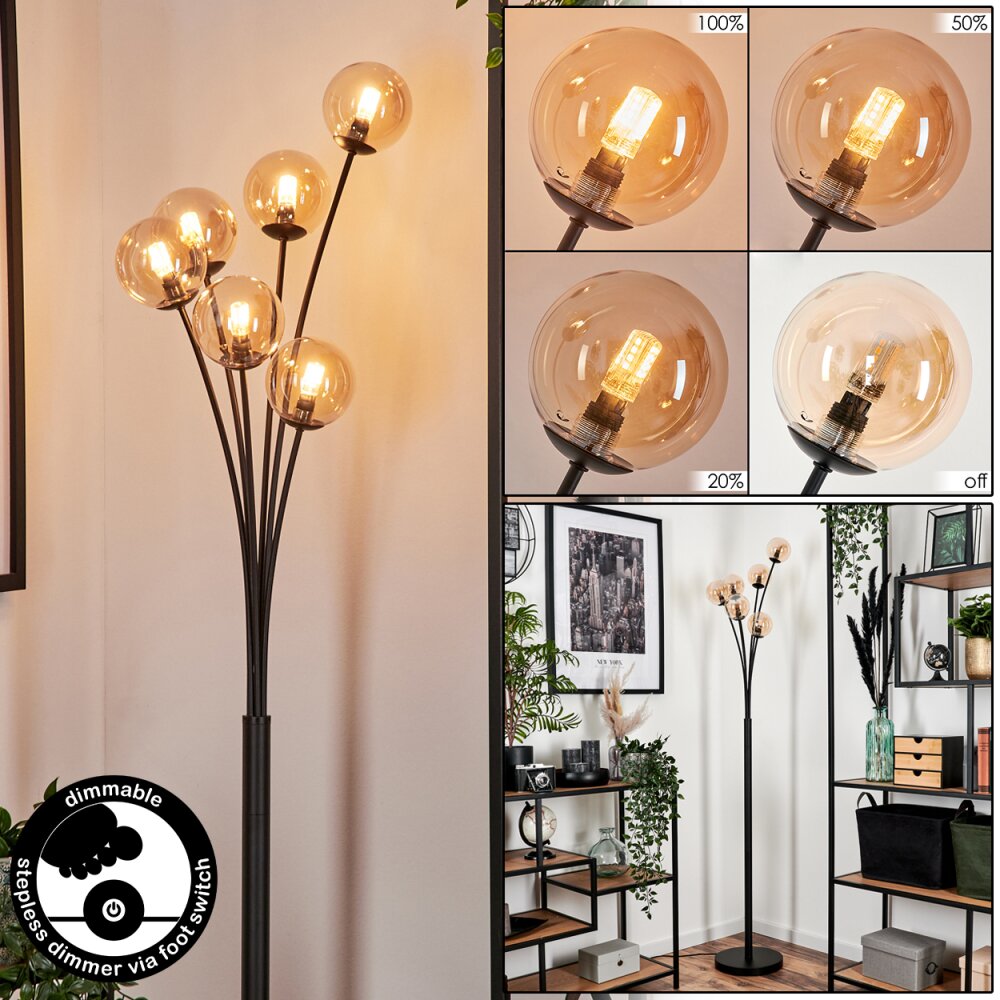 Lampadaire - Verre 10 cm Bernado Ambre, 6 lumières main product photo