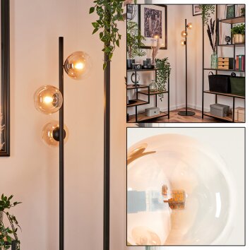 Lampadaire - Verre 12 cm Remaisnil Ambre, Clair, 3 lumières Lampadaire - Verre 12 cm Remaisnil Ambre, Clair, 3 lumières