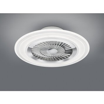 Ventilateur de plafond Reality Flaga LED Blanc, 1 lumière, Télécommandes