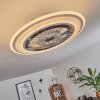 Ventilateur de plafond Terradura LED Chrome, Blanc, 1 lumière, Télécommandes