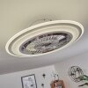 Ventilateur de plafond Terradura LED Chrome, Blanc, 1 lumière, Télécommandes